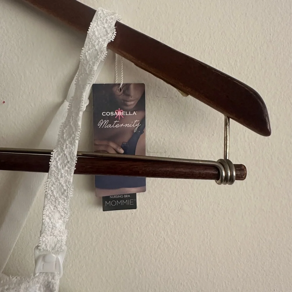 COSABELLA White Lace Nursing Bra MATERNITY SIZE SMALL 2 4 Breastfeeding Adjust - Picture 4 of 4